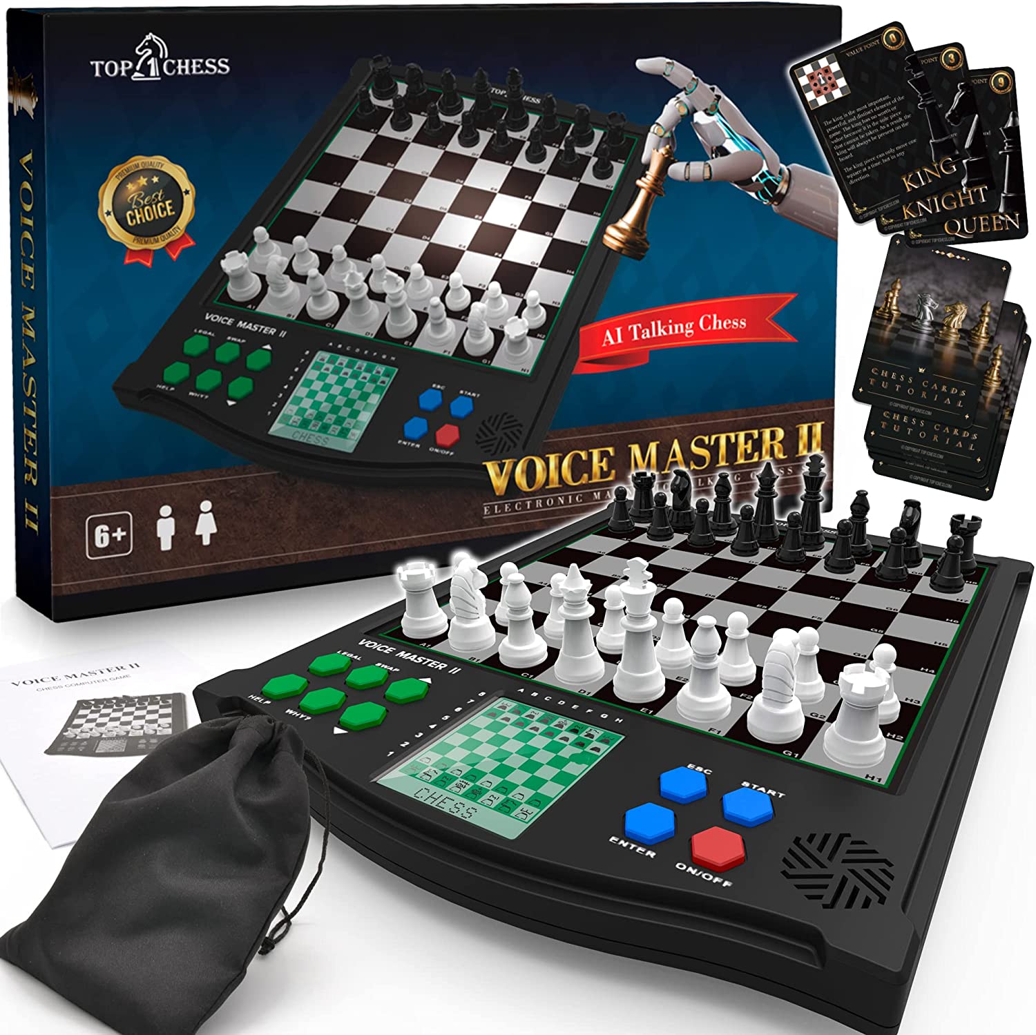 TOP 1 CHESS Classic Voice Master Electronic Chess Set