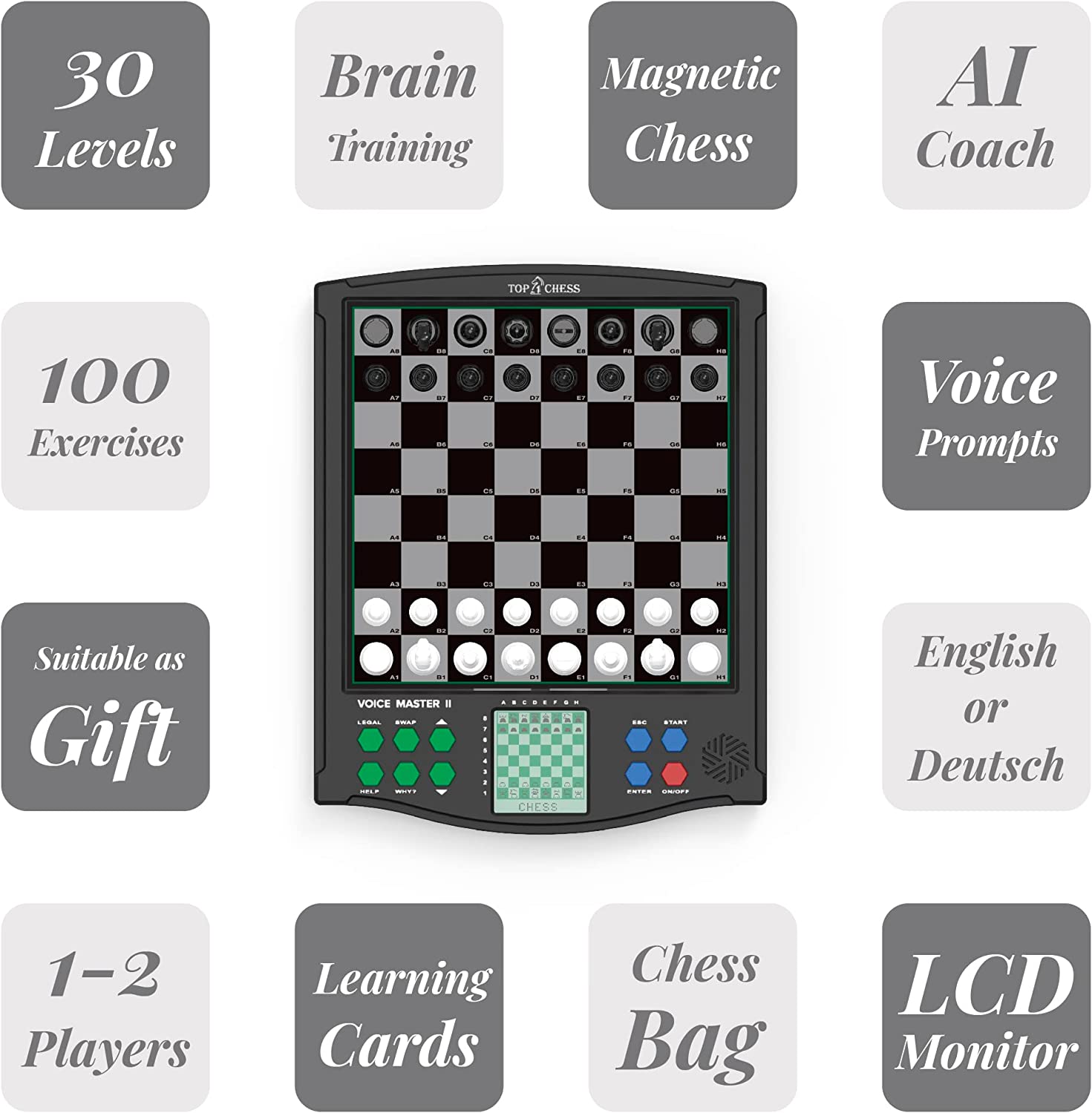 Top 1 Chess Electronic Chess Set, Chess Sets for Adults, Chess Set for  Kids, Voice Chess Computer Teaching System, Chess Strategy Beginners  Improving