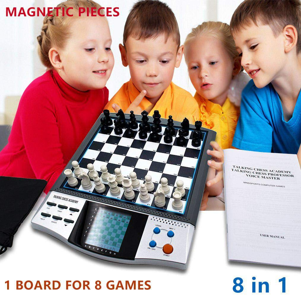iCore Magnet Chess Sets Board Game, Electronics Travel Talking Checkers Master