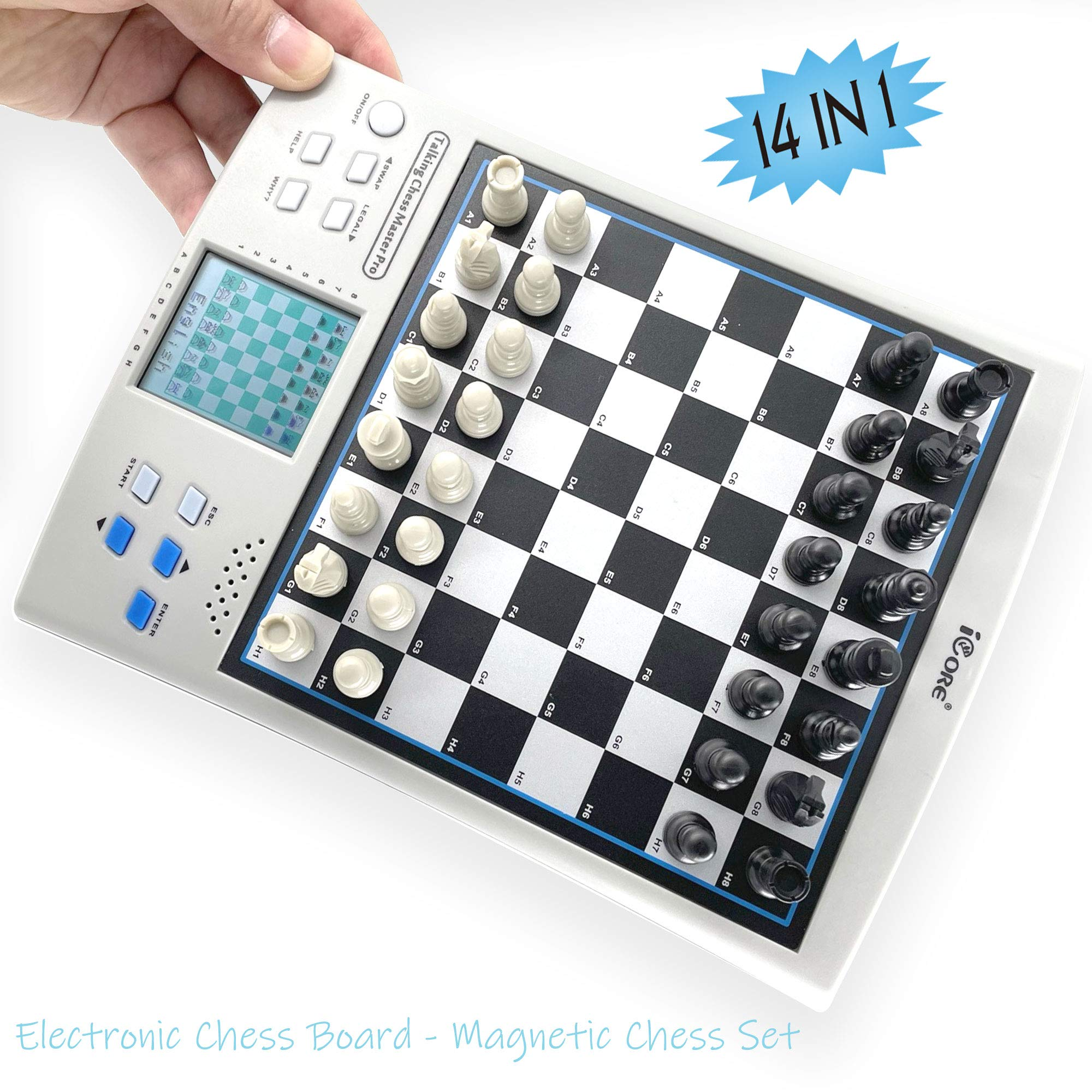 iCore Chess Set, Electronic Talking Chess Board Set, Travel Chess and Magnetic Checkers Game, Educational Toys Chess Set