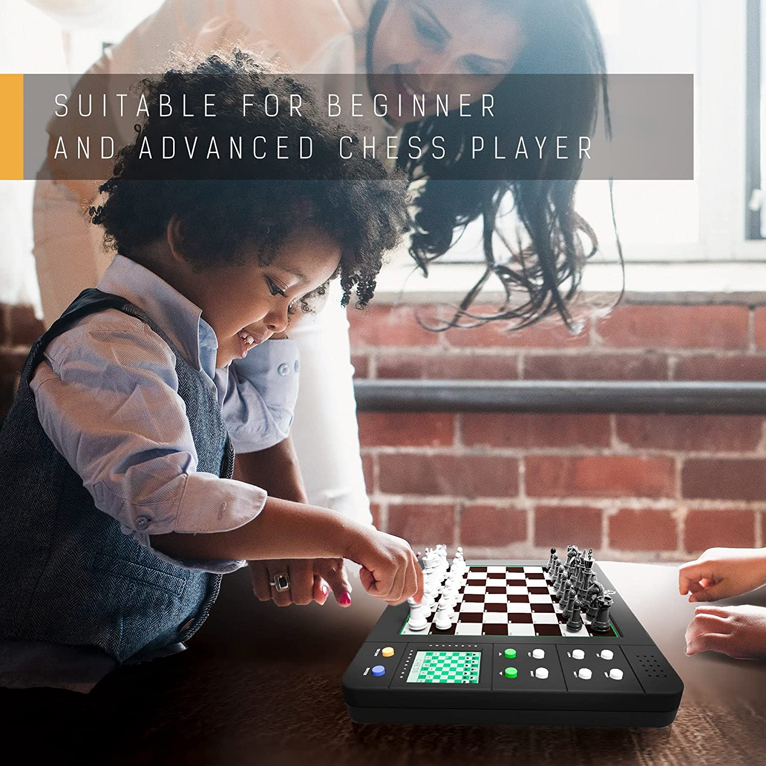 Electronic Grandmaster Chess Game- Play Opponent, or Multi Level Computer,  Plus Talking Coach & Preset Exercises- Perfect for Kids & Adults- w 8 Bonus