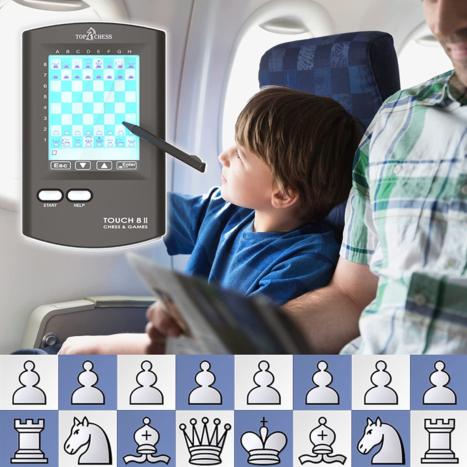 Top 1 Chess Mini Touch Electronic Chess Game, Strategy Games Computer Portable Travel Chess